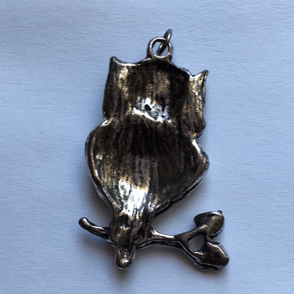 Vintage silver tone metal owl HALLOWEEN appeal 🎃 - Picture 3 of 4